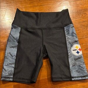 Women's Black Steelers Bike Shorts